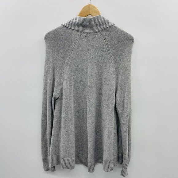 Banana Republic Womens Medium Open Front Cardigan Sweater Vegan Leather Pockets - Picture 4 of 6